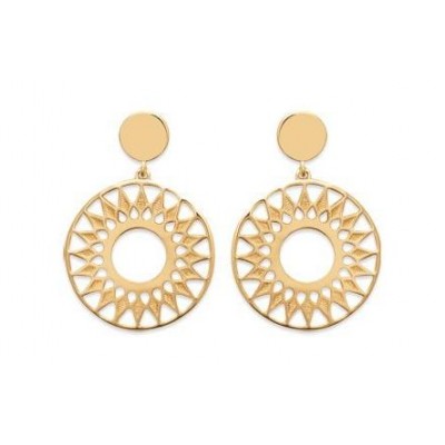 Boucles d'oreille solaires pendantes en plaqué or, femme - Dybbi - Lyn&Or Bijoux