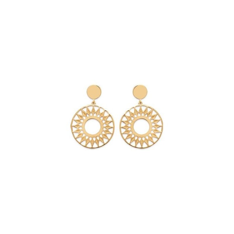 boucles d'oreilles solaires pendantes en plaqué or, femme - Dybbi - Lyn&Or Bijoux