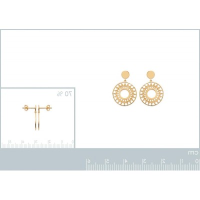 boucles d'oreilles solaires pendantes en plaqué or, pour femme - Lyn&Or Bijoux