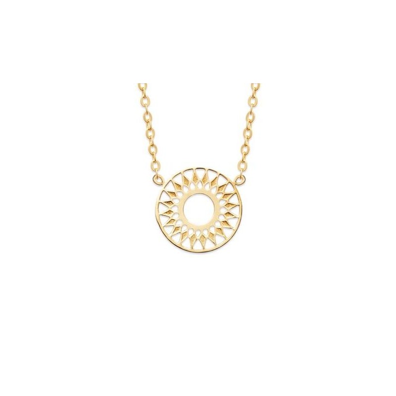 Collier + pendentif solaire femme en plaqué or Collier + pendentif solaire femme en plaqué or