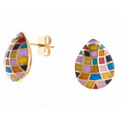 boucles d'oreilles émail multicolore pour femme - Utta - Lyn&Or Bijoux