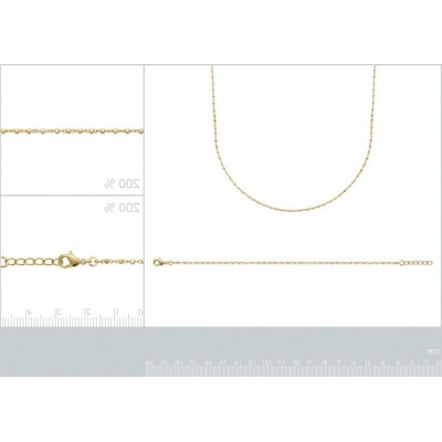 Collier doré pour femme: fine chaine originale en plaqué or avec perles dorées - Lyn&Or Bijoux