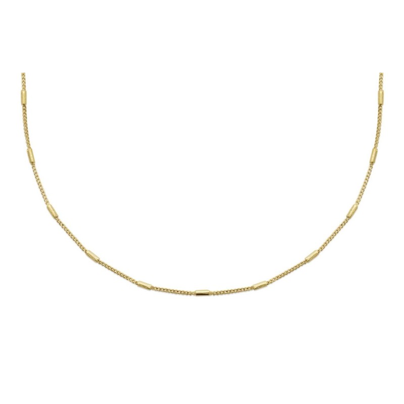 Collier pour femme, chaîne avec tubes dorés en plaqué or - Ciota - Lyn&Or Bijoux