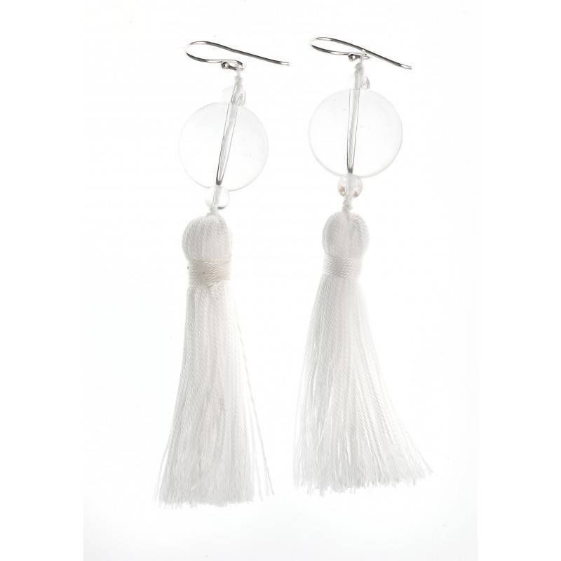 boucles d'oreilles avec pompon blanc pour femme boucles d'oreilles avec pompon blanc pour femme