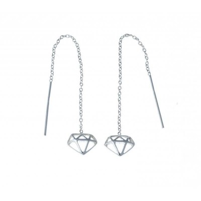 Chaînes d'oreille en argent 925 pour femme - Diamant - Lyn&Or Bijoux