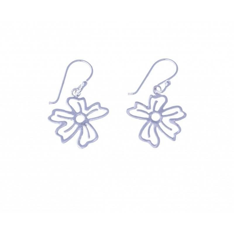 boucles d'oreilles en argent 925 fantaisie pour femme, Pensée boucles d'oreilles en argent 925 fantaisie pour femme, Pensée