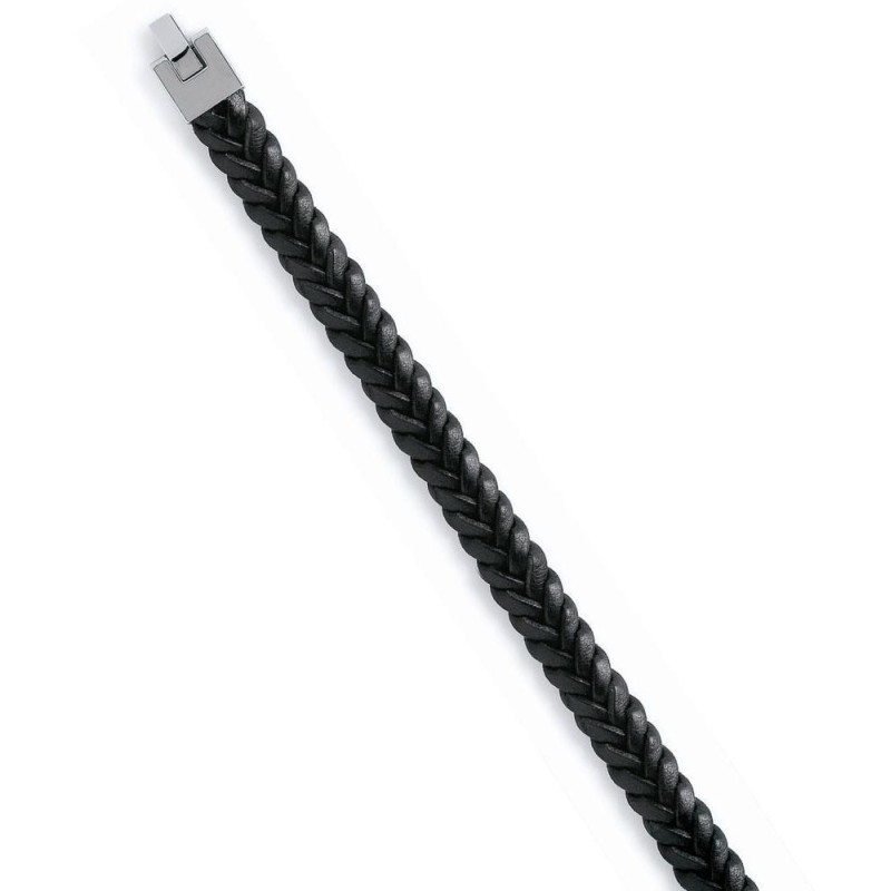 Bracelet cuir tressé tendance pour Homme en acier inoxydable, Ouranos Bracelet cuir tressé tendance pour Homme en acier inoxydable, Ouranos