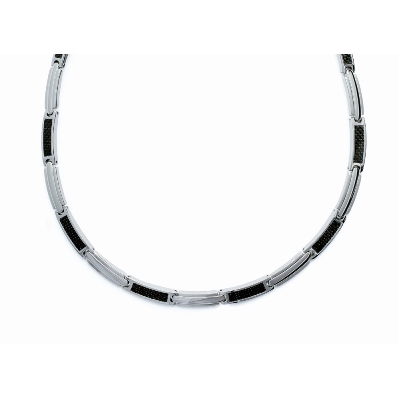 Collier En Acier Et Carbone Noir Pour Homme Chic Lyn Or Bijoux Collier En Acier Et Carbone Noir Pour Homme Chic Lyn Or Bijoux