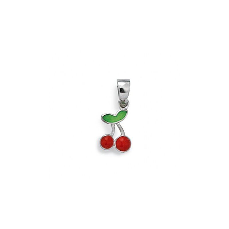Pendentif enfant en argent - Cerise rouge - Lyn&Or Bijoux
