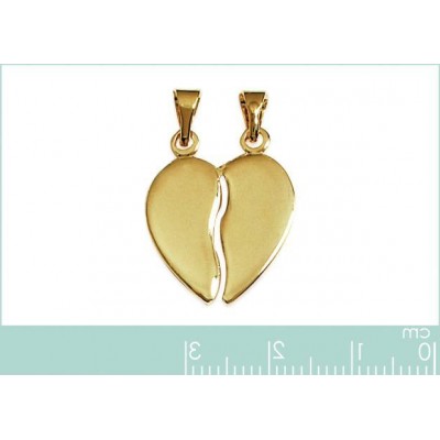Pendentif coeur à diviser en plaqué or - A nous deux - Lyn&Or Bijoux
