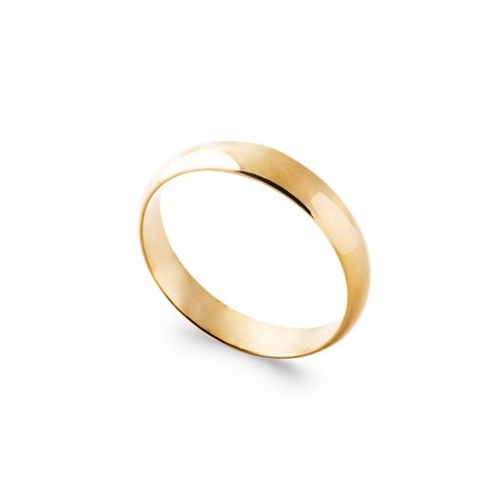Alliance homme & femme en plaqué or 4 mm - Simplicity - Lyn&Or Bijoux
