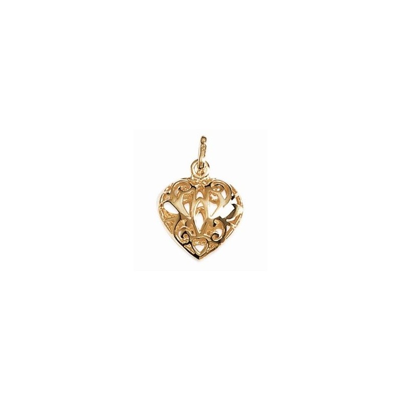 Pendentif en plaqué or pour femme - Coeur Ciselé - Lyn&Or Bijoux