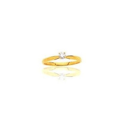 Bague solitaire pour femme en or jaune et diamant - Sylvia - Lyn&Or Bijoux