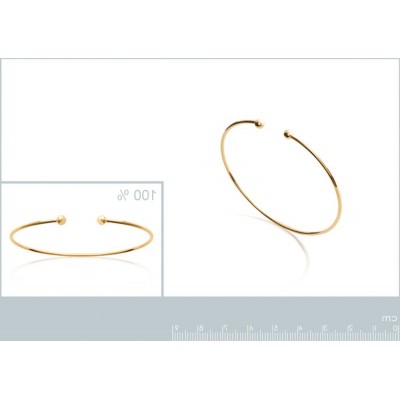 Bracelet tendance pour femme, jonc rigide en plaqué or - Lyn&Or Bijoux