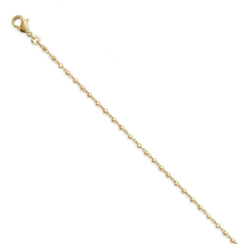 Bracelet gourmette pour femme en plaqué or, perles dorées - Akassy - Lyn&Or Bijoux