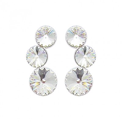 boucles d'oreilles femme en argent & cristal de Swarovski - Lyn&Or Bijoux