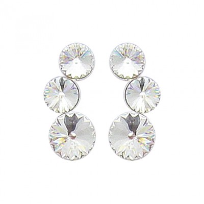 Boucles d'oreille femme en argent & cristal de Swarovski - Lyn&Or Bijoux