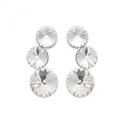 boucles d'oreilles femme en argent & cristal de Swarovski - Lyn&Or Bijoux