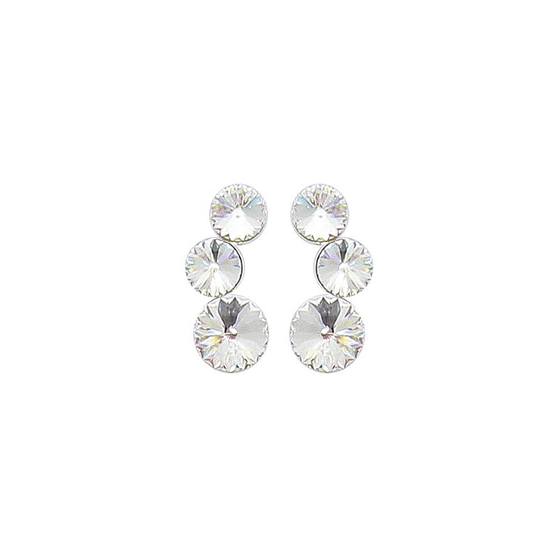 Boucles d'oreille femme en argent & cristal de Swarovski - Lyn&Or Bijoux