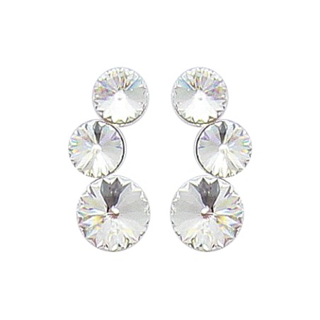 boucles d'oreilles femme en argent & cristal de Swarovski - Lyn&Or Bijoux