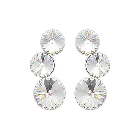 boucles d'oreilles femme en argent & cristal de Swarovski - Lyn&Or Bijoux