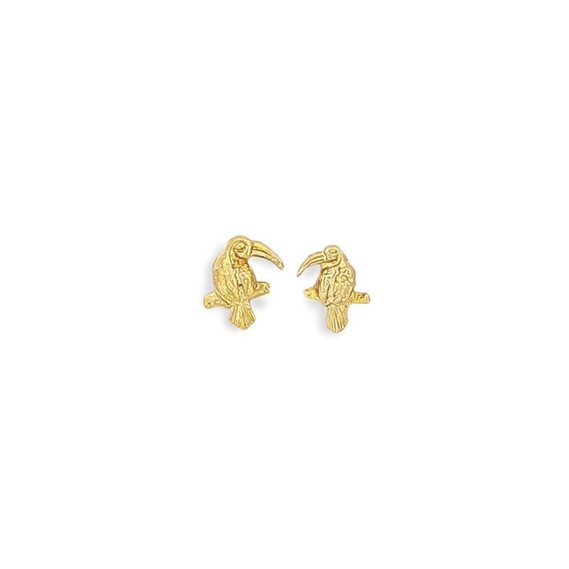 Boucles d'oreille pour fille en plaqué or - Toucan, Lyn&Or BIjoux - Lyn&Or Bijoux
