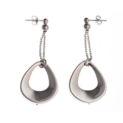 Boucles d'oreille pendantes en argent rhodié pour femme - Sing - Lyn&Or Bijoux