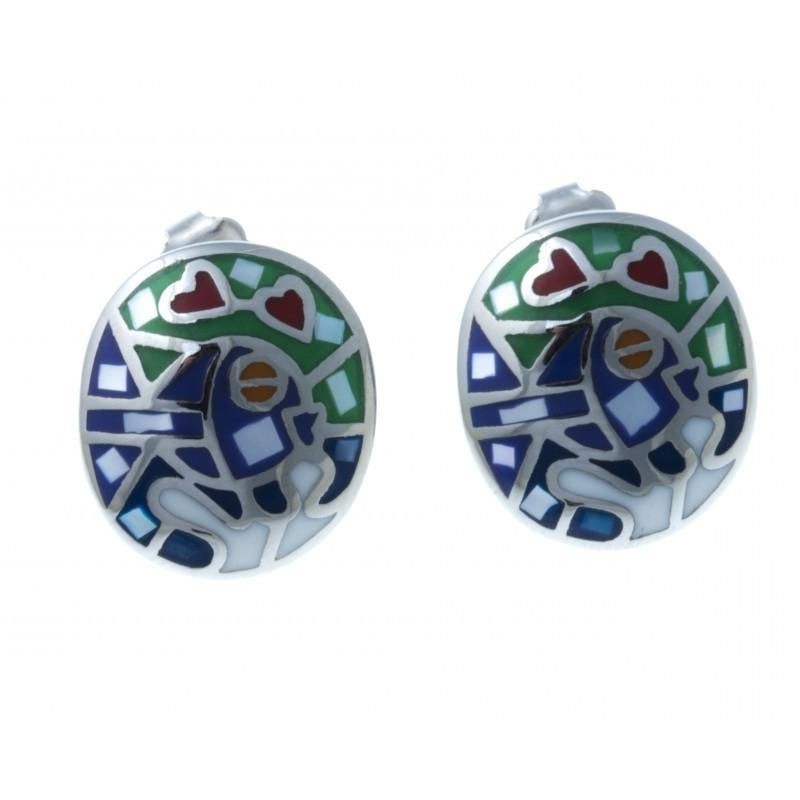 boucle d'oreille poisson acier inoxydable, émail et nacre, Fish boucle d'oreille poisson acier inoxydable, émail et nacre, Fish