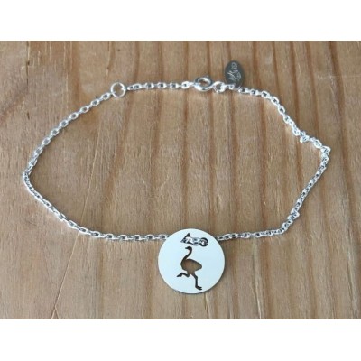 Bracelet femme argent, créateur CabaneTchanque, Token's Autruche