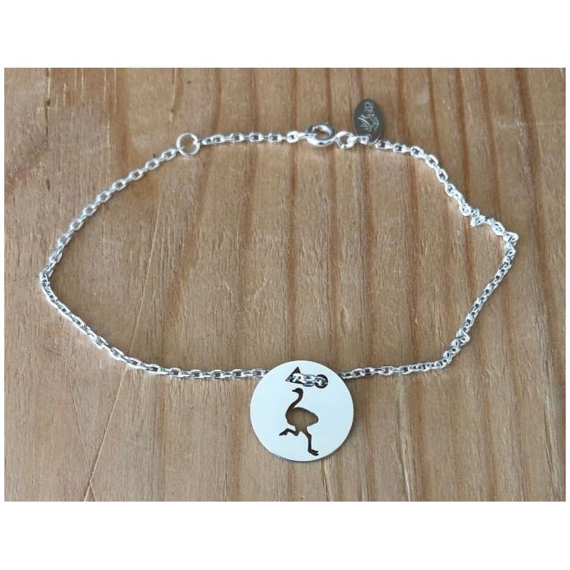 Bracelet femme argent, créateur CabaneTchanque, Token's Autruche