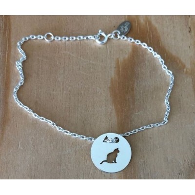 Bracelet femme argent, créateur CabaneTchanque, Token's Chat Assis