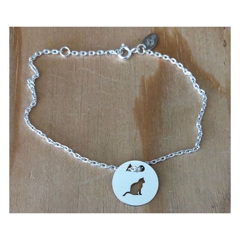 Bracelet femme argent, créateur CabaneTchanque, Token's Chat Assis