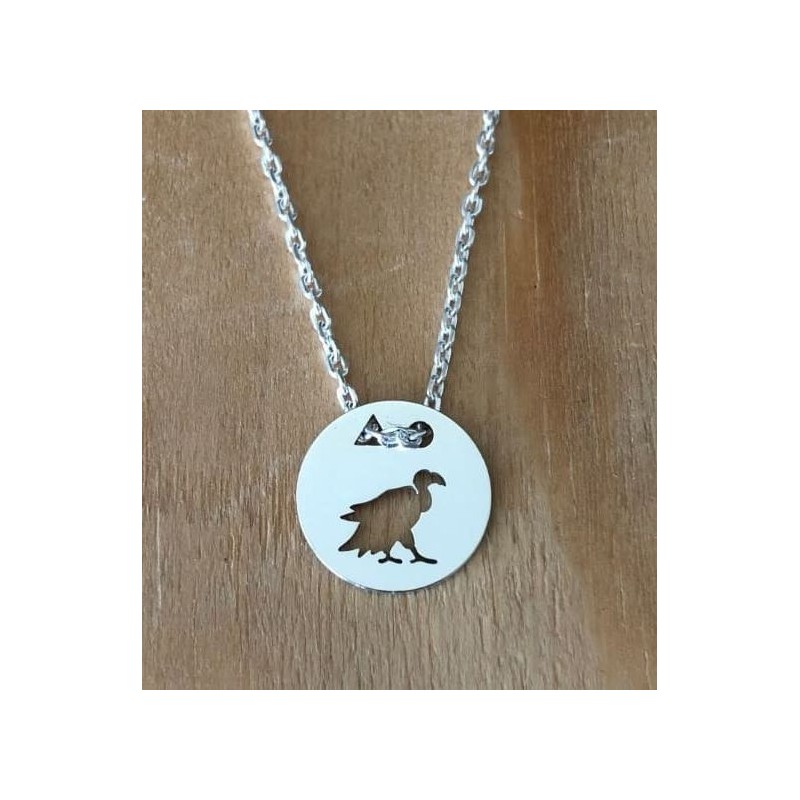 Collier femme argent, créateur CabaneTchanque, Pendentif Vautour