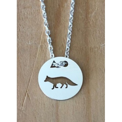 Collier femme argent, créateur CabaneTchanque, Pendentif Renard