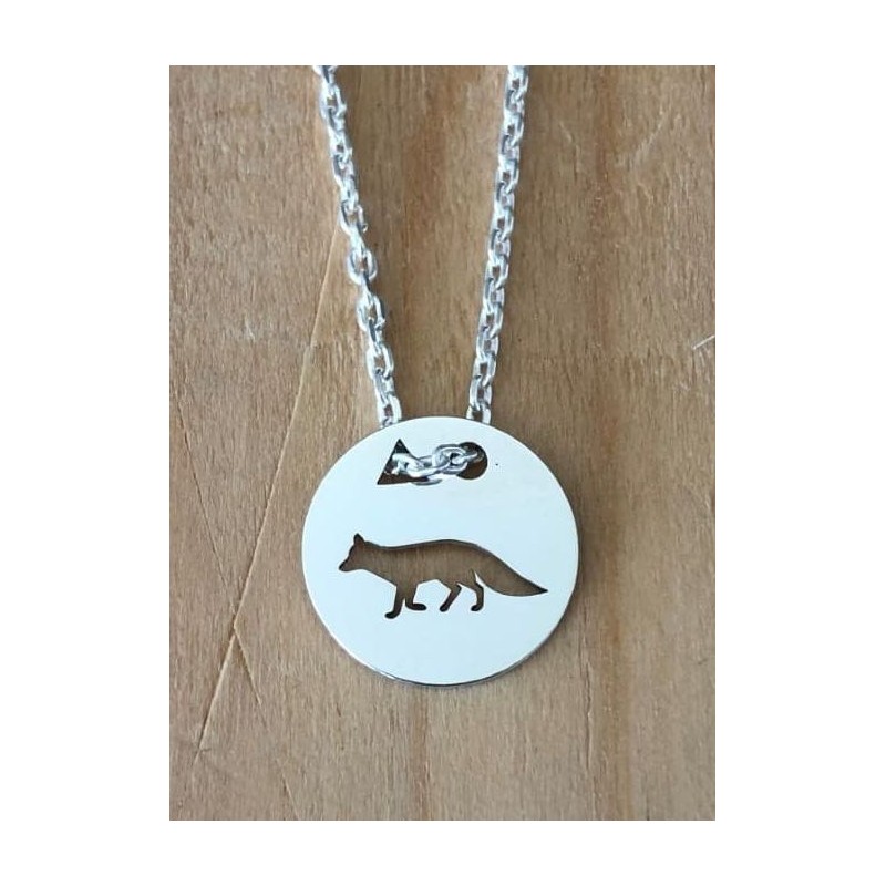 Collier femme argent, créateur CabaneTchanque, Pendentif Renard