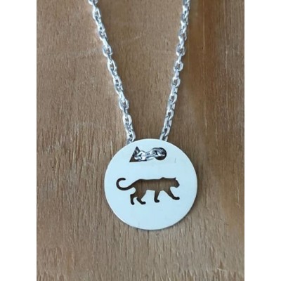 Collier femme argent, créateur CabaneTchanque, Pendentif Puma