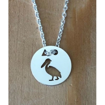 Collier femme argent, créateur CabaneTchanque, Pendentif Pélican