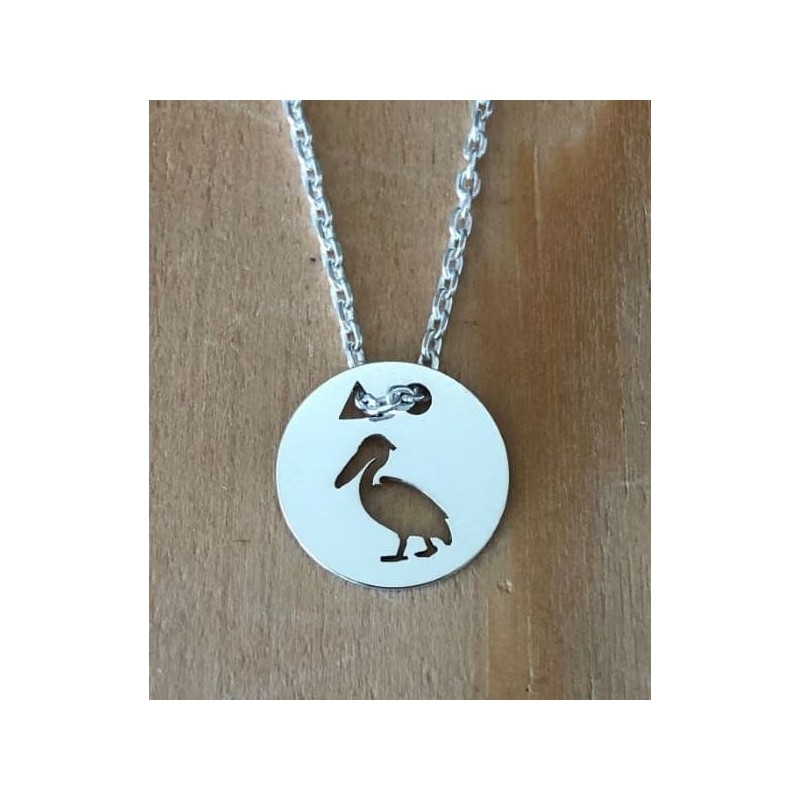 Collier femme argent, créateur CabaneTchanque, Pendentif Pélican