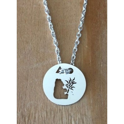 Collier femme argent, créateur CabaneTchanque, Pendentif Panda