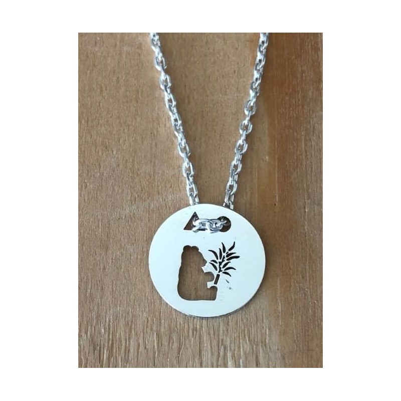 Collier femme argent, créateur CabaneTchanque, Pendentif Panda