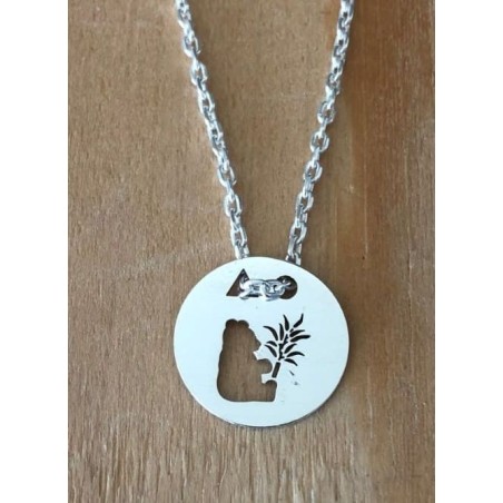 Collier femme argent, créateur CabaneTchanque, Pendentif Panda