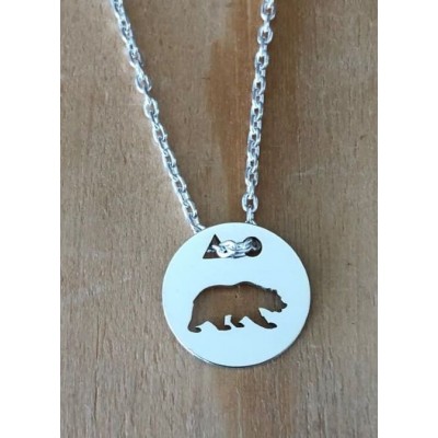 Collier femme argent, créateur CabaneTchanque, Pendentif Ours