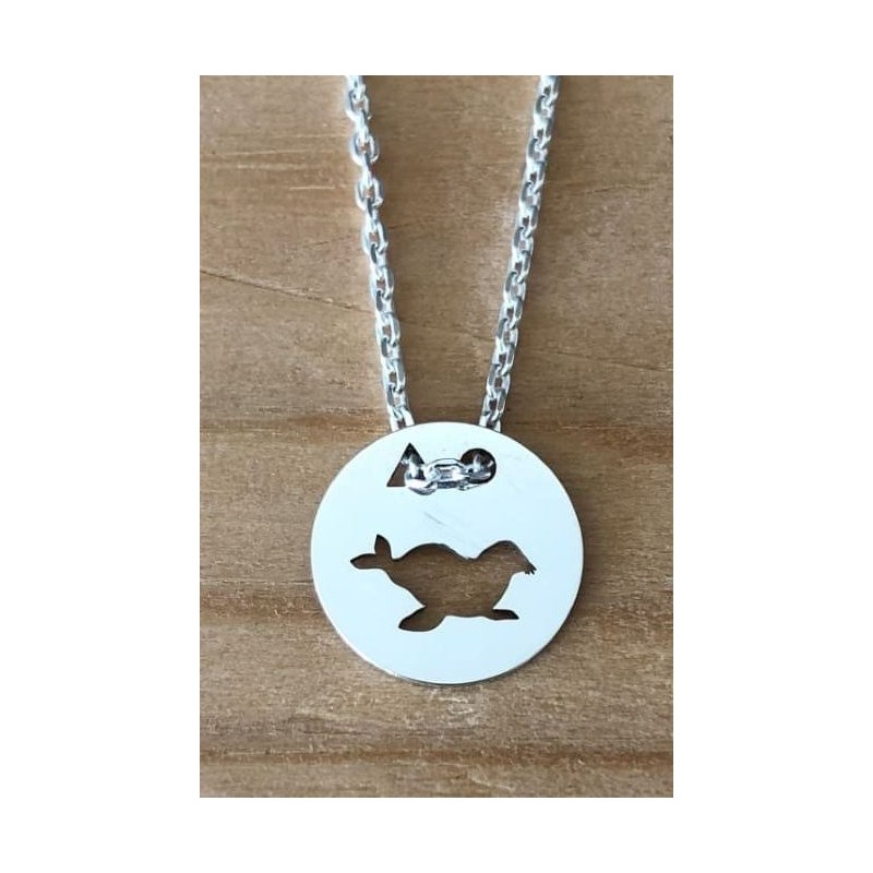 Collier femme argent, créateur CabaneTchanque, Pendentif Otarie