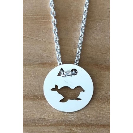 Collier femme argent, créateur CabaneTchanque, Pendentif Otarie