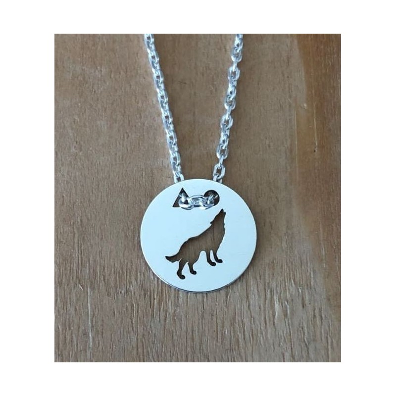 Collier femme argent, créateur CabaneTchanque, Pendentif Loup