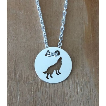 Collier femme argent, créateur CabaneTchanque, Pendentif Loup