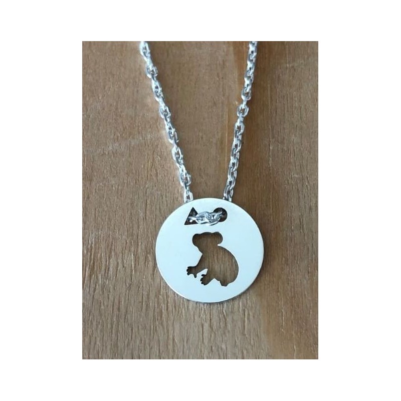 Collier femme argent, créateur CabaneTchanque, Pendentif Koala
