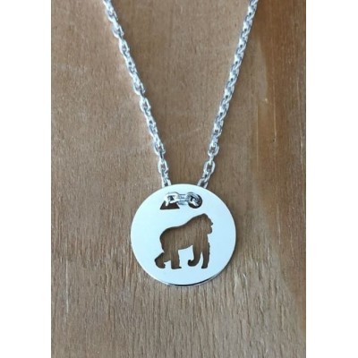 Collier femme argent, créateur CabaneTchanque, Pendentif Gorille