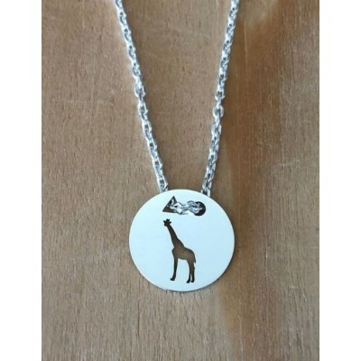 Collier femme argent, créateur CabaneTchanque, Pendentif Girafe