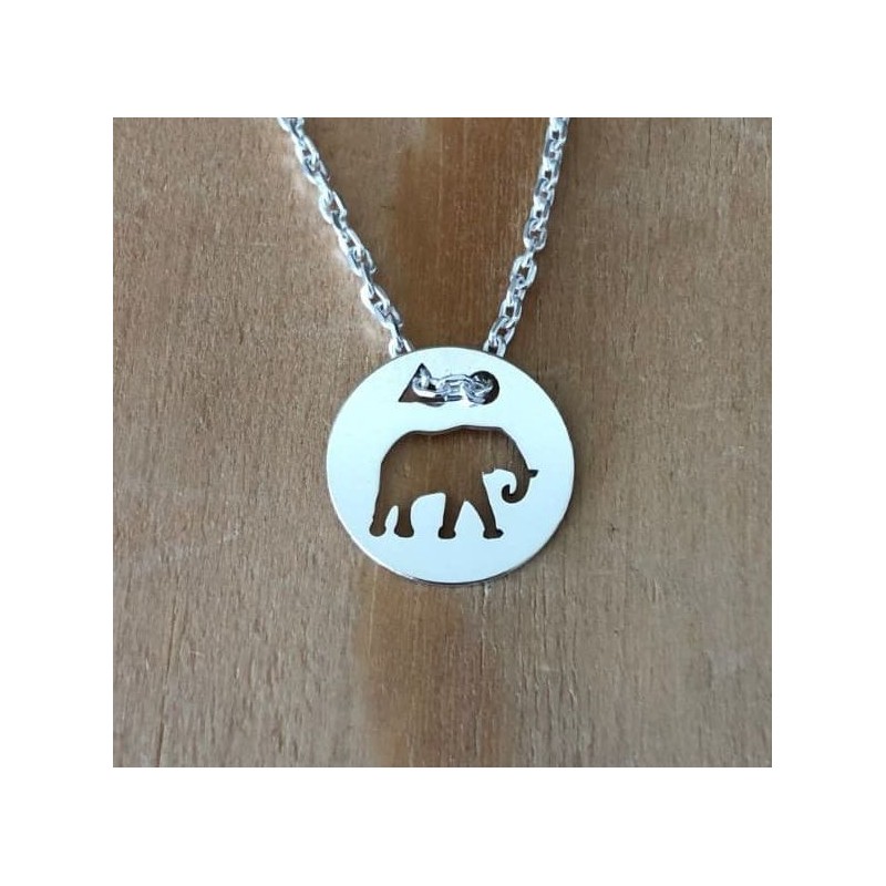 Collier femme argent, créateur CabaneTchanque, Pendentif Eléphant